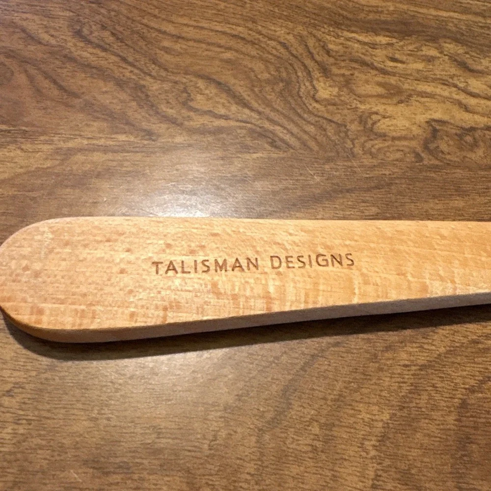 Talisman Designs Solid Beechwood Turner Spatula Owl‎ Etched Wood Kitchen Decor